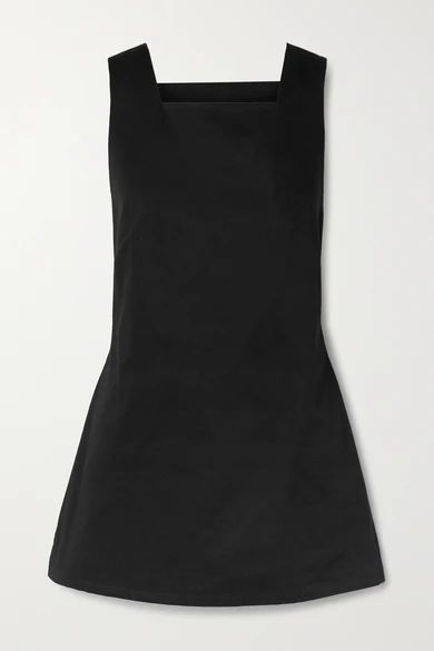+ Net Sustain Open-back Cotton-drill Mini Dress - Black