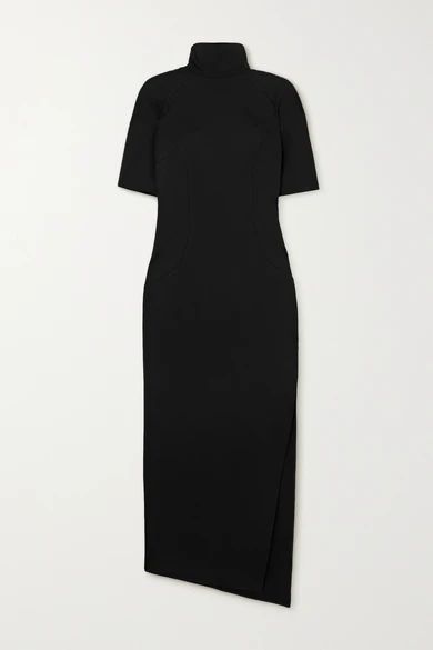 Eva Jersey Turtleneck Midi Dress - Black