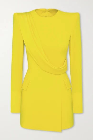 Rae Draped Satin-crepe Mini Dress - Yellow