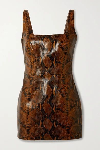 Kaoma Snake-effect Faux Leather Mini Dress - Snake print