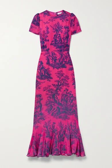 Lulani Printed Crepe Dress - Fuchsia