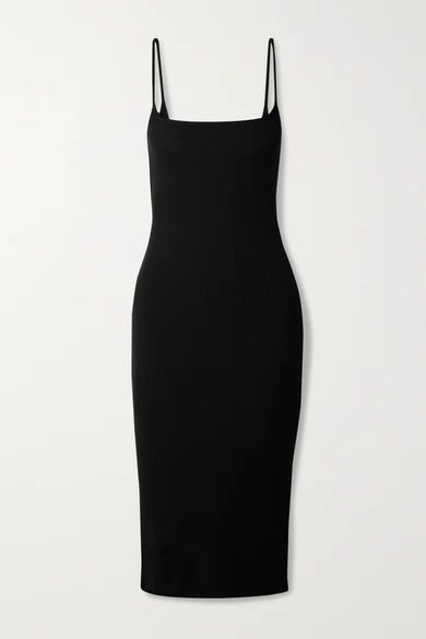 + Net Sustain Milano Ribbed Stretch-tencel Lyocell Jersey Midi Dress - Black