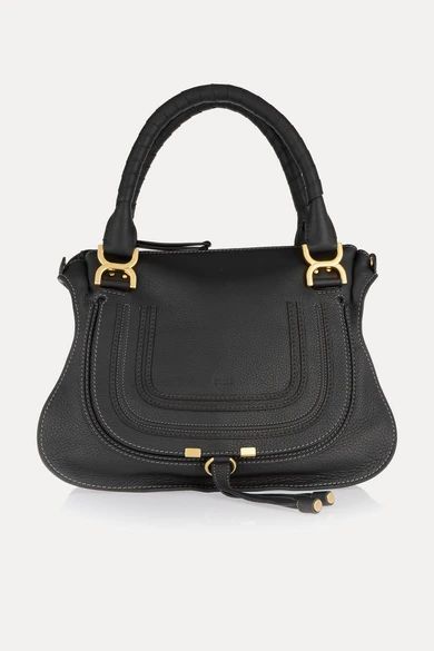 Marcie Medium Textured-leather Shoulder Bag - Black