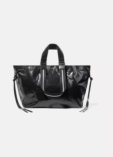Wardy Glossed-leather Tote - Black