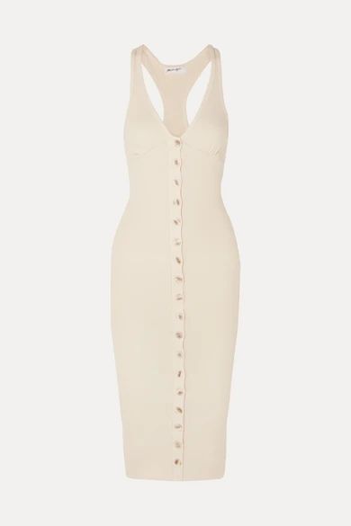 Harper Ribbed Stretch-cotton Jersey Dress - Cream