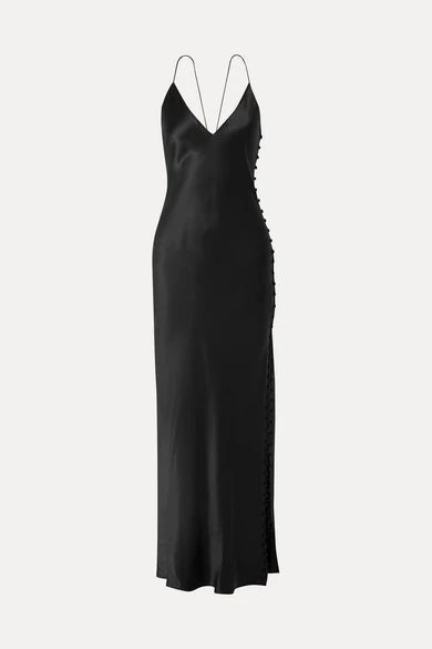 The Lillian Silk-charmeuse Maxi Dress - Black
