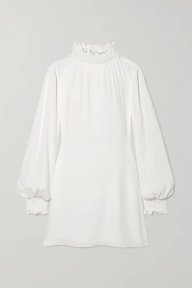 The C.j. Shirred Crepe Mini Dress - Ivory