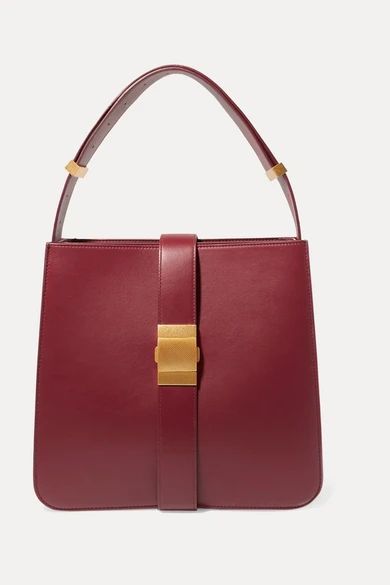 Marie Medium Leather Shoulder Bag - Burgundy