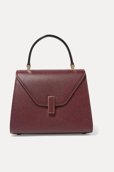 Iside Mini Textured-leather Tote - Burgundy