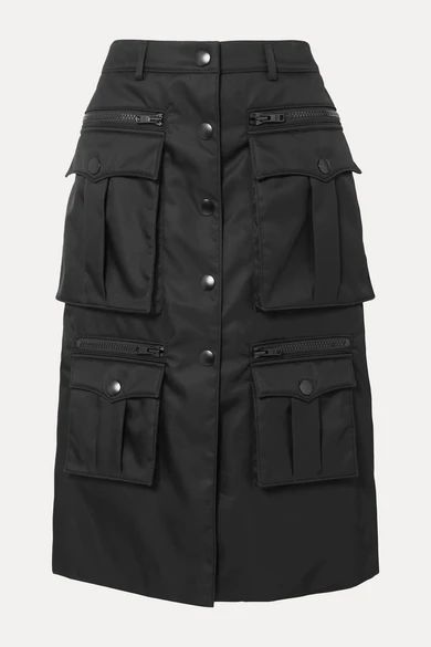 Zip-detailed Nylon Skirt - Black