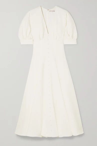 Bria Wool-crepe Midi Dress - Ivory