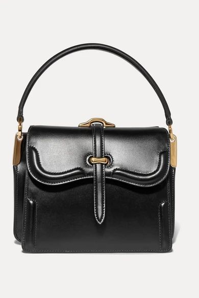 Belle Small Leather Shoulder Bag - Black