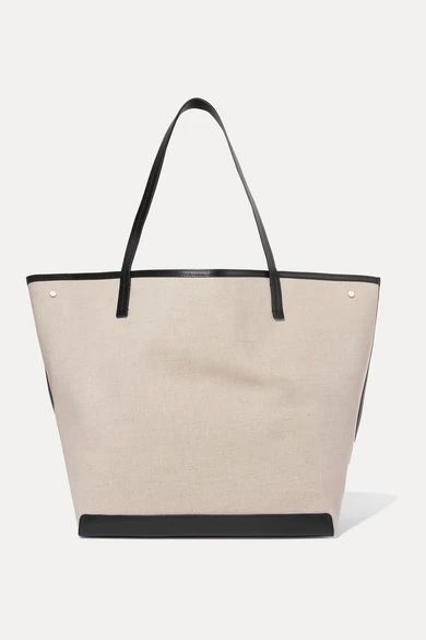 Park Xl Leather-trimmed Canvas Tote - Neutral