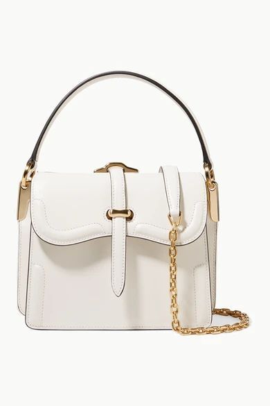 Belle Small Leather Shoulder Bag - White