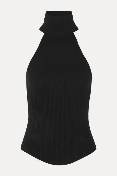 Alloy Stretch-knit Turtleneck Top - Black