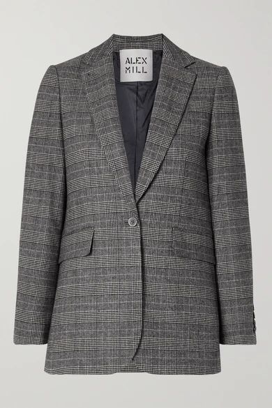 Ryder Prince Of Wales Checked Woven Blazer - Black