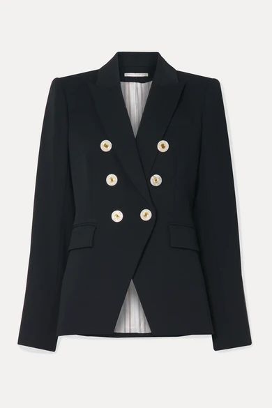Miller Dickey Double-breasted Crepe Blazer - Navy