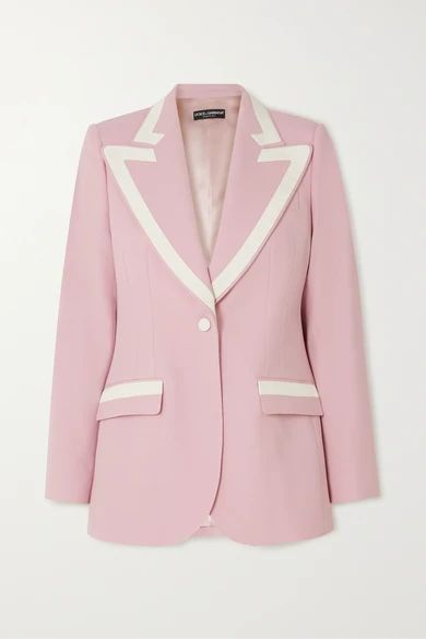 Piped Wool-blend Blazer - Pink