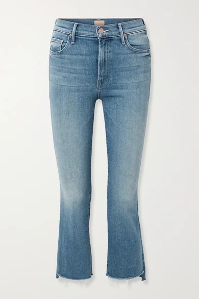The Insider Cropped Frayed High-rise Flared Jeans - Blue