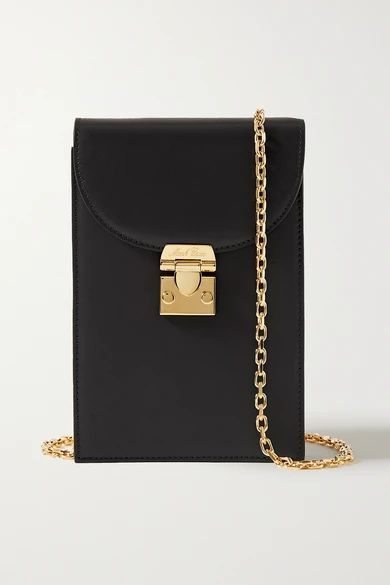 Francis Leather Shoulder Bag - Black