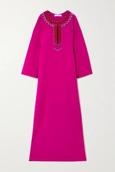 Oversized Embellished Crepe Gown - Fuchsia