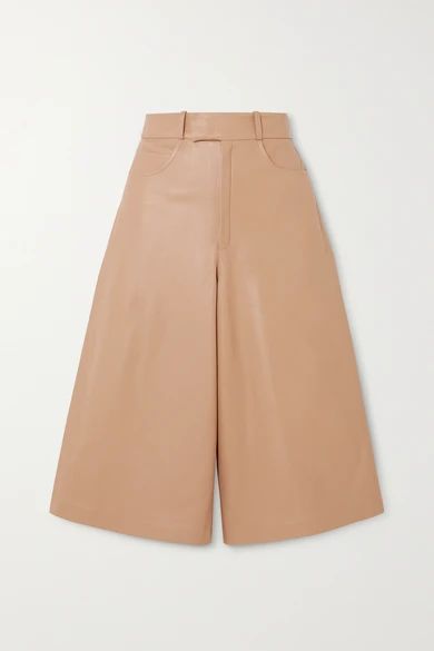 Leather Shorts - Beige