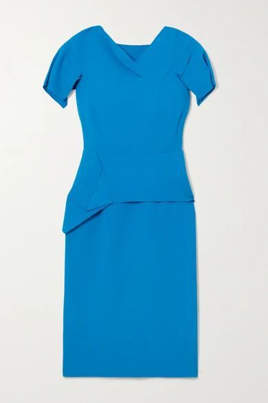 Vernon Draped Wool-crepe Dress - Azure