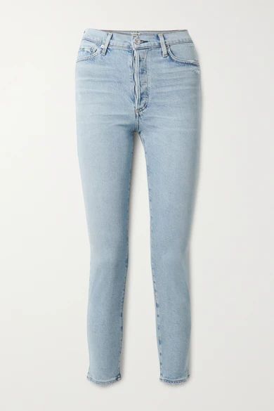 Olivia High-rise Slim-leg Jeans - Light denim