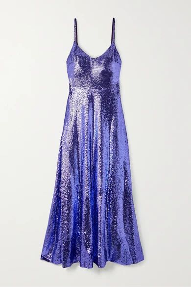 Sequined Silk-chiffon Gown - Purple