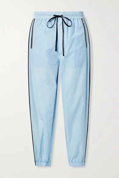 Cotton-blend Jersey Track Pants - Sky blue