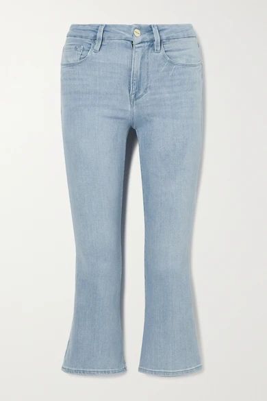 Le Pixie Cropped High-rise Bootcut Jeans - Light denim