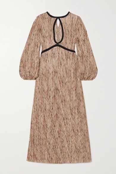 Iris Crochet-knit Midi Dress - Gold