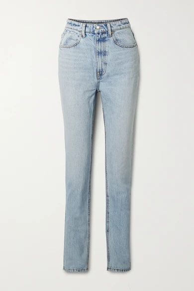 High-rise Straight-leg Jeans - Light blue
