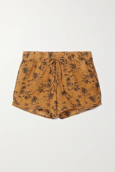 Printed Voile Shorts - Saffron