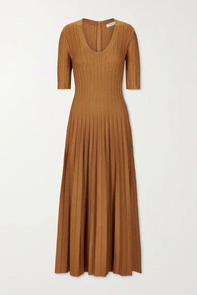 + Net Sustain Eva Ribbed Stretch-knit Midi Dress - Copper