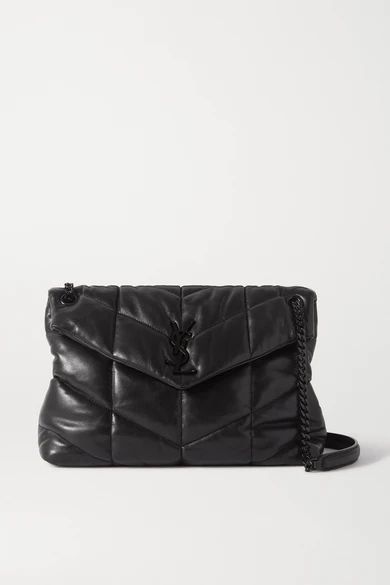 Loulou Puffer Quilted Leather Shoulder Bag - Black