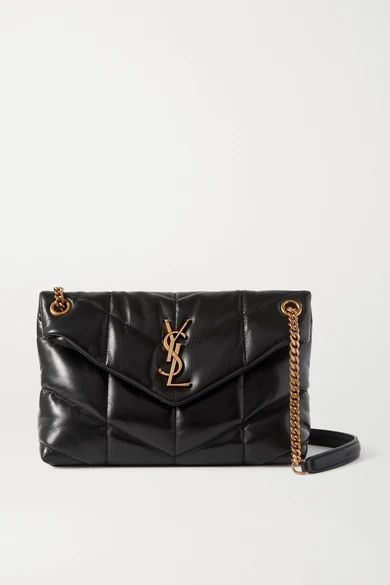 Loulou Puffer Small Quilted Leather Shoulder Bag - Black