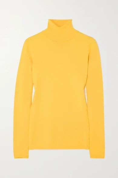 Knitted Turtleneck Sweater - Yellow