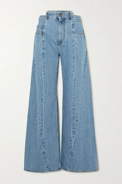 Décortiqué Paneled High-rise Wide-leg Jeans - Blue