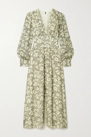 Floral-print Fil Coupé Silk-blend Chiffon Maxi Dress - Ivory