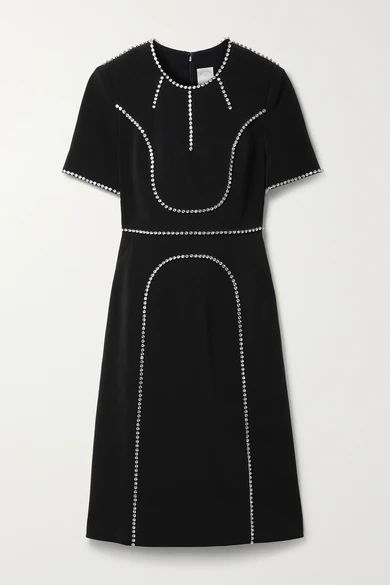 Violet Crystal-embellished Crepe Dress - Black