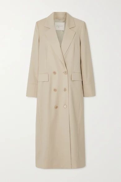 Envelope1976 - + Net Sustain Gala Double-breasted Wool-gabardine Coat - Cream