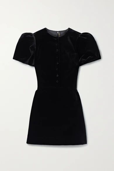 The Heartbreaker Cotton-velvet Mini Dress - Black