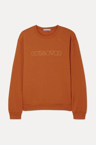 Sunlover Embroidered Cotton-blend Jersey Sweatshirt - Orange