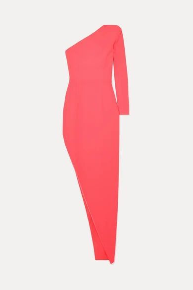 Jolie One-sleeve Asymmetric Crepe Dress - Pink