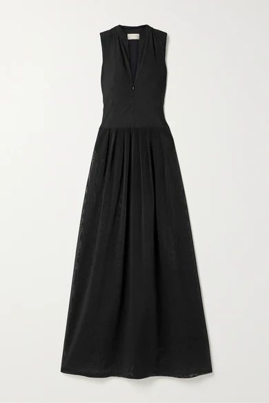 Sirens Stretch-jersey And Mesh Maxi Dress - Black