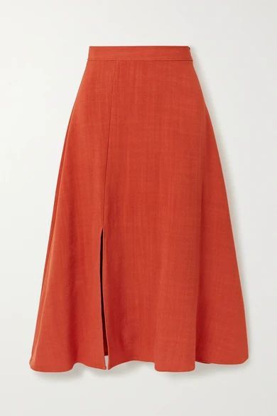 Woven Midi Skirt - Orange