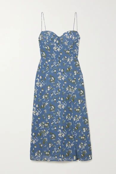 + Net Sustain Juliette Floral-print Georgette Midi Dress - Blue