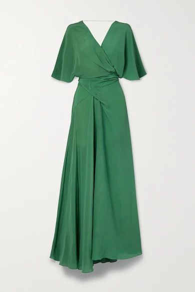 + Net Sustain Martina Draped Silk Maxi Dress - Emerald