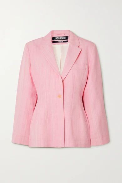 Novio Woven Blazer - Pastel pink